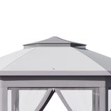 Outsunny 13'x11' Pop Up Gazebo, Double Roof Canopy Tent with Zippered Mesh Sidewalls, Height Adjustable and Carrying Bag