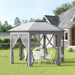 Outsunny 13'x11' Pop Up Gazebo, Double Roof Canopy Tent with Zippered Mesh Sidewalls, Height Adjustable and Carrying Bag