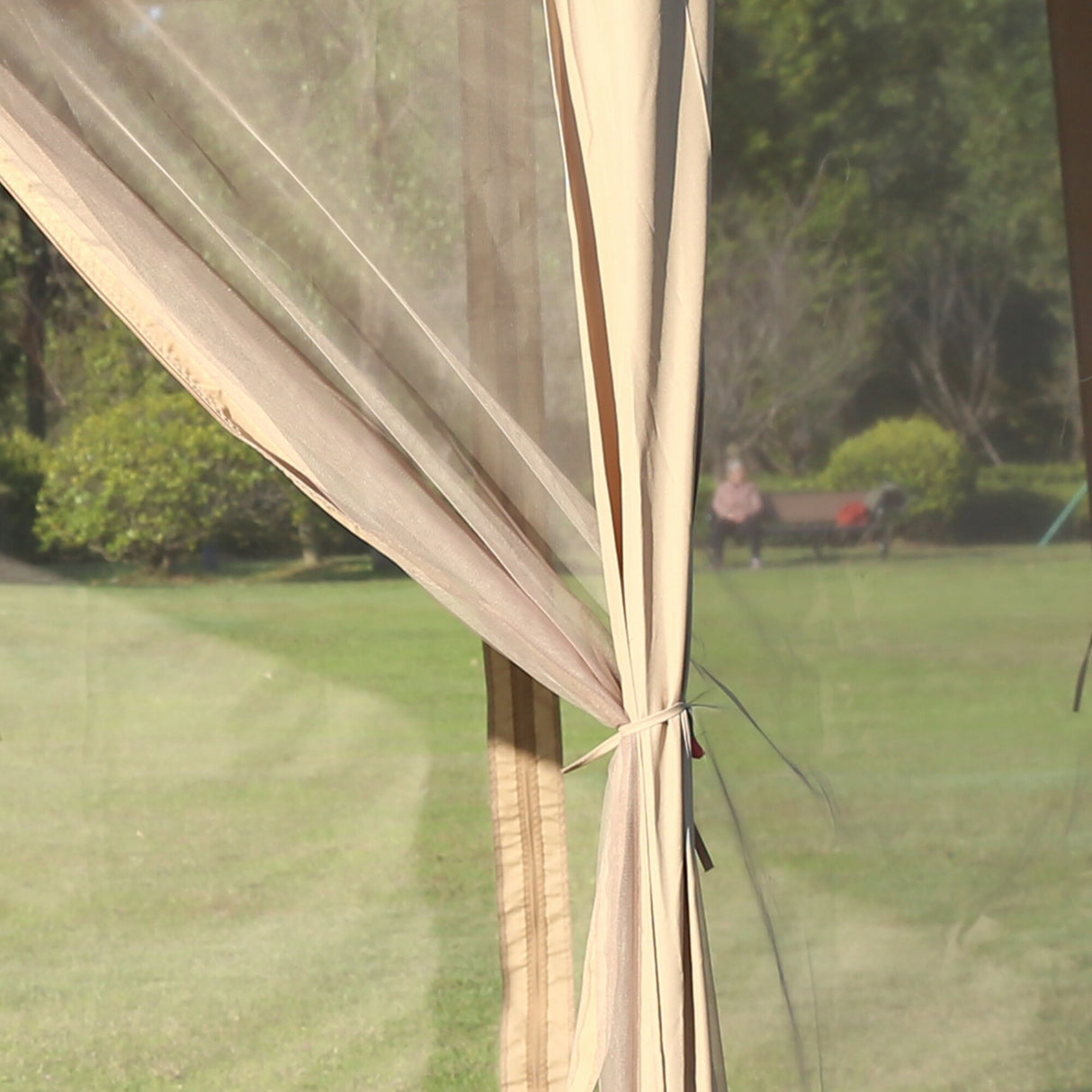Outsunny 13'x11' Pop Up Gazebo, Double Roof Canopy Tent with Zippered Mesh Sidewalls, Height Adjustable and Carrying Bag