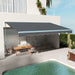 Outsunny 16.5' x 10' Electric Awning with LED Lights, Retractable Awning, UV40+ Sun Shade Shelter with Remote Controller