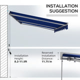 Outsunny 16.5' x 10' Electric Awning with LED Lights, Retractable Awning, UV40+ Sun Shade Shelter with Remote Controller