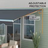 Outsunny 16.5' x 10' Electric Awning with LED Lights, Retractable Awning, UV40+ Sun Shade Shelter with Remote Controller