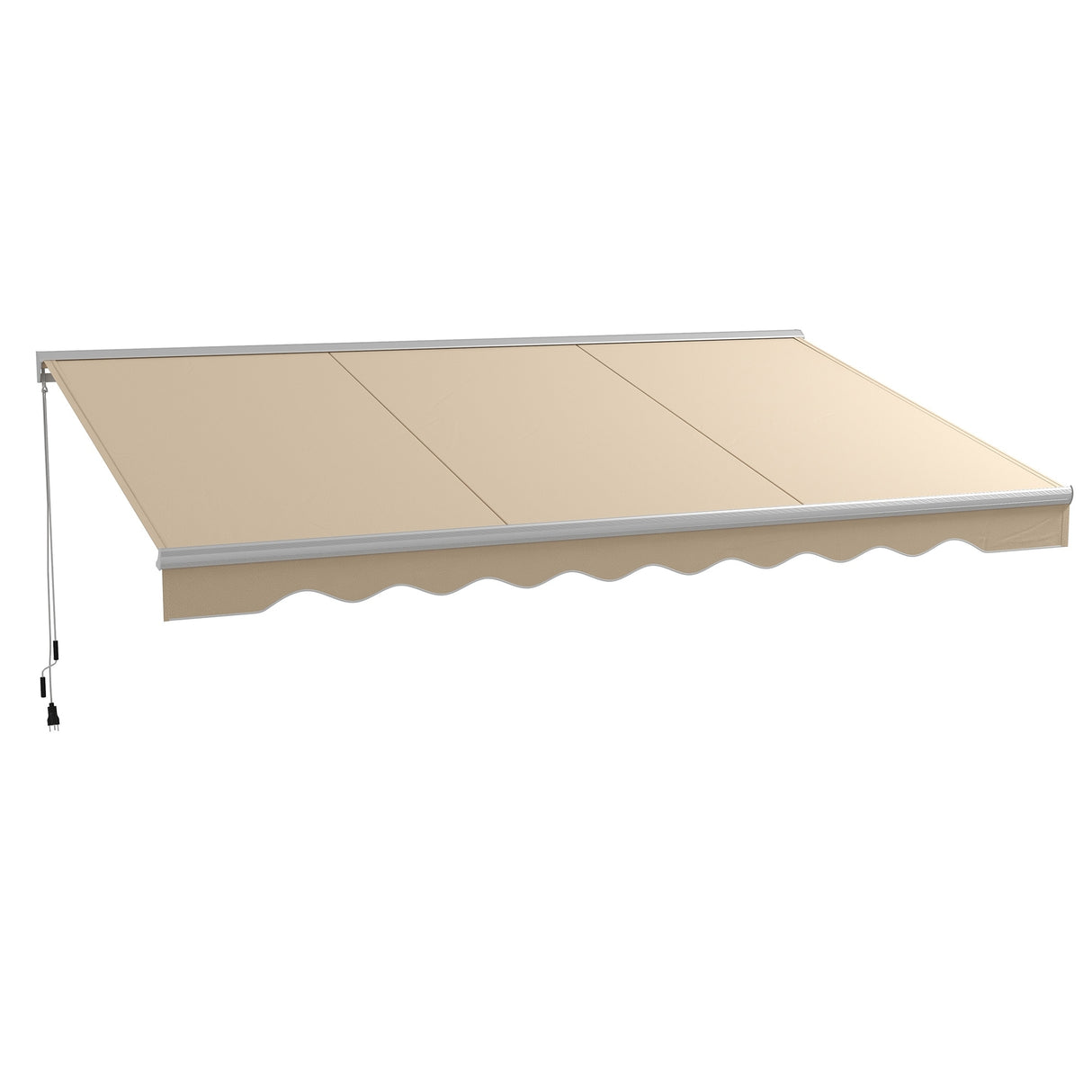 Outsunny 16.5' x 10' Electric Awning with LED Lights, Retractable Awning, UV40+ Sun Shade Shelter with Remote Controller