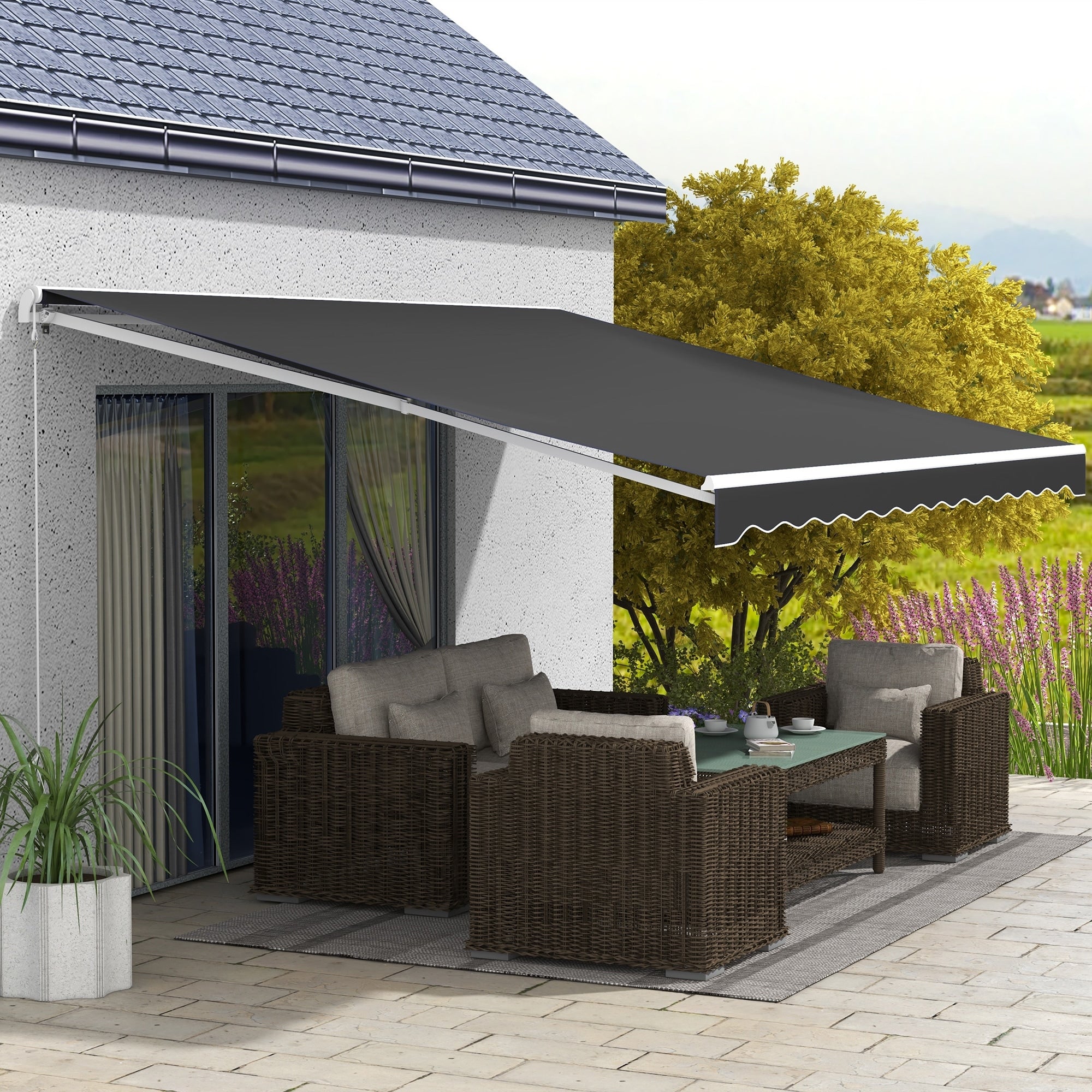 アウトドア寝具 raging kazuENLIGHTENED EQUIPMENT Outsunny 16.5' x 10' Electric Awning, Retractable Awning