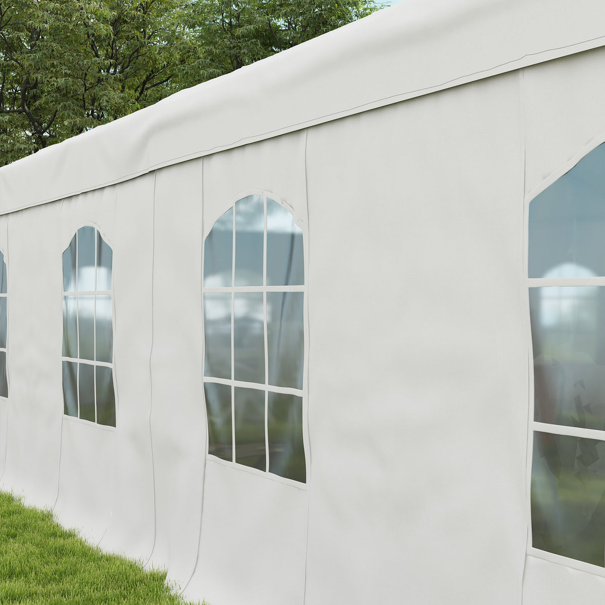 Outsunny 19.5' x 39' Party Tent, Heavy Duty Outdoor Canopy Tent Shelter with Removable Sidewalls, 2 Doors and 20 Windows