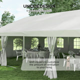 Outsunny 19.5' x 39' Party Tent, Heavy Duty Outdoor Canopy Tent Shelter with Removable Sidewalls, 2 Doors and 20 Windows