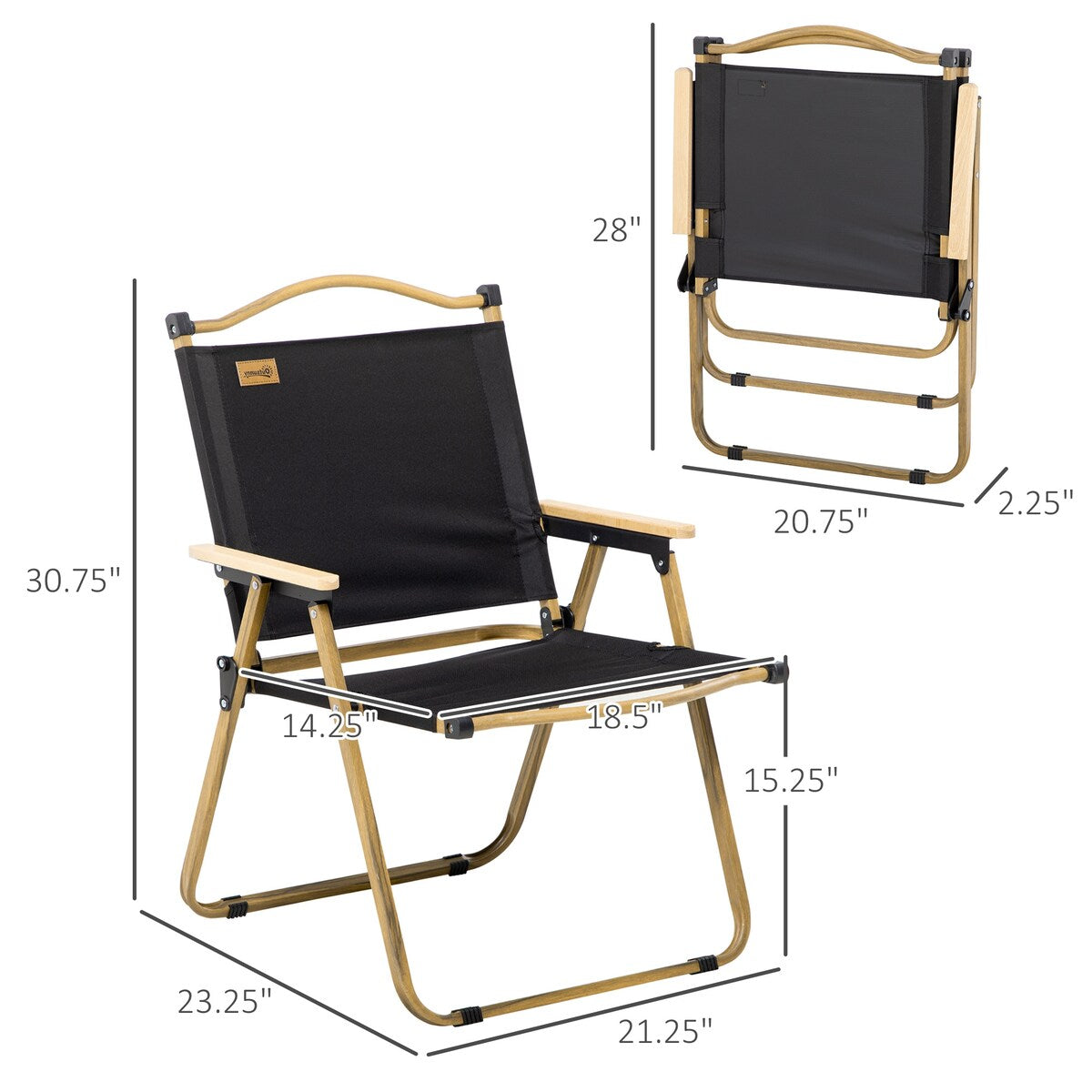 2 Pack Folding Camping Chair, Lightweight & Portable Beach Chairs Armchairs, for Festivals, Picnic and Hiking