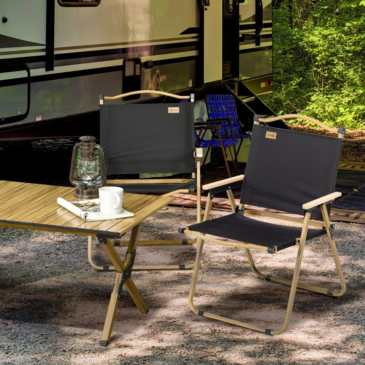 2 Pack Folding Camping Chair, Lightweight & Portable Beach Chairs Armchairs, for Festivals, Picnic and Hiking