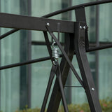 Outsunny 2-Person Patio Swings with Canopy, Outdoor Canopy Swing with Adjustable Shade, Breathable Mesh Seats and Steel Frame