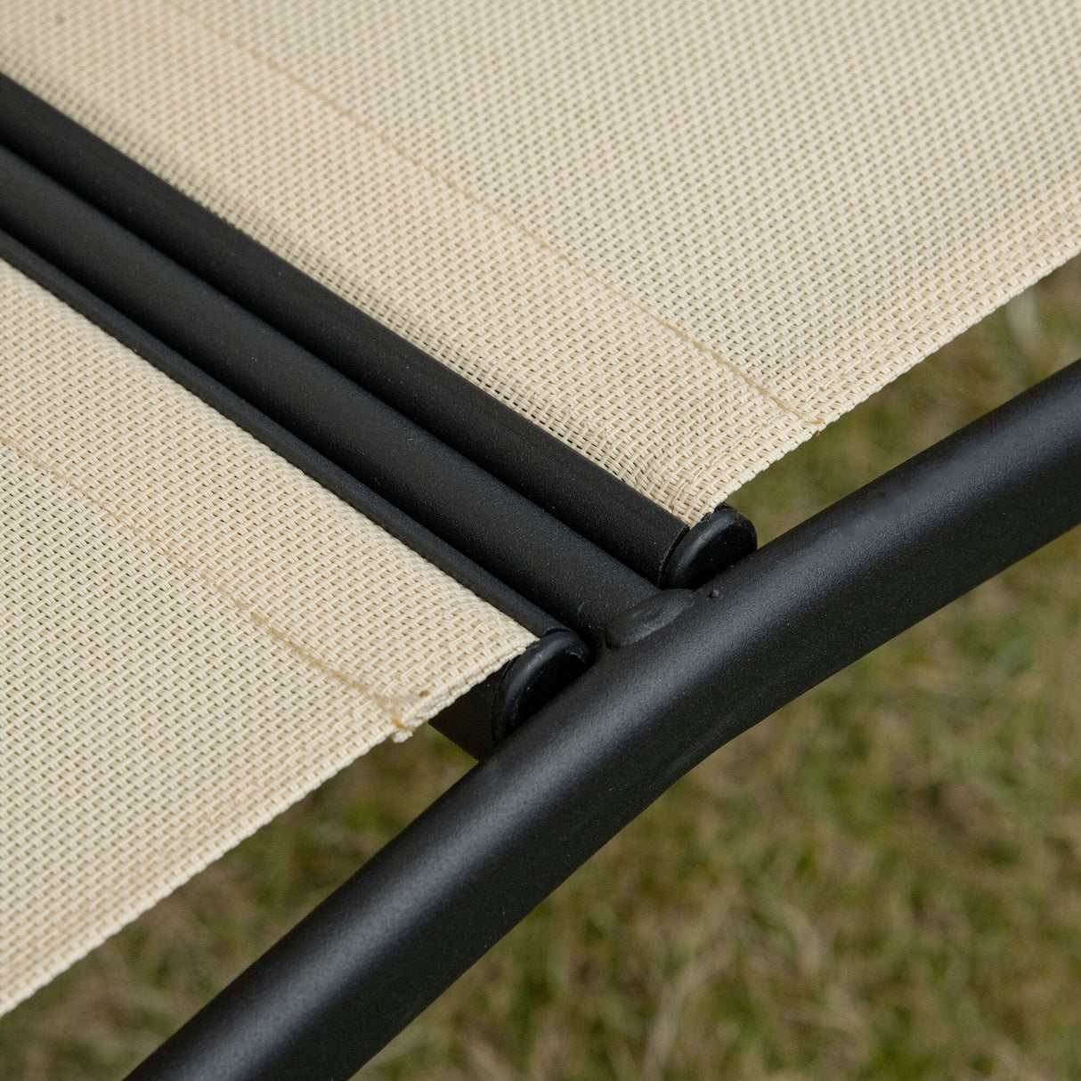 Outsunny 2-Person Patio Swings with Canopy, Outdoor Canopy Swing with Adjustable Shade, Breathable Mesh Seats and Steel Frame