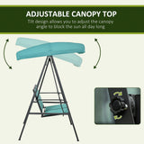 Outsunny 2-Person Patio Swings with Canopy, Outdoor Canopy Swing with Adjustable Shade, Breathable Mesh Seats and Steel Frame