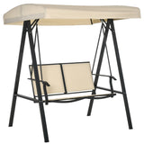 Outsunny 2-Person Patio Swings with Canopy, Outdoor Canopy Swing with Adjustable Shade, Breathable Mesh Seats and Steel Frame