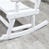 Outsunny 2-Person Wooden Rocking Chair Rocker Bench with Relaxing Swinging Motion