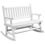 Outsunny 2-Person Wooden Rocking Chair Rocker Bench with Relaxing Swinging Motion