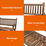Outsunny 2-Person Wooden Rocking Chair Rocker Bench with Relaxing Swinging Motion