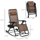 Outsunny 2 Pieces Outdoor Rocking Chairs, Foldable Reclining Zero Gravity Lounge Rocker