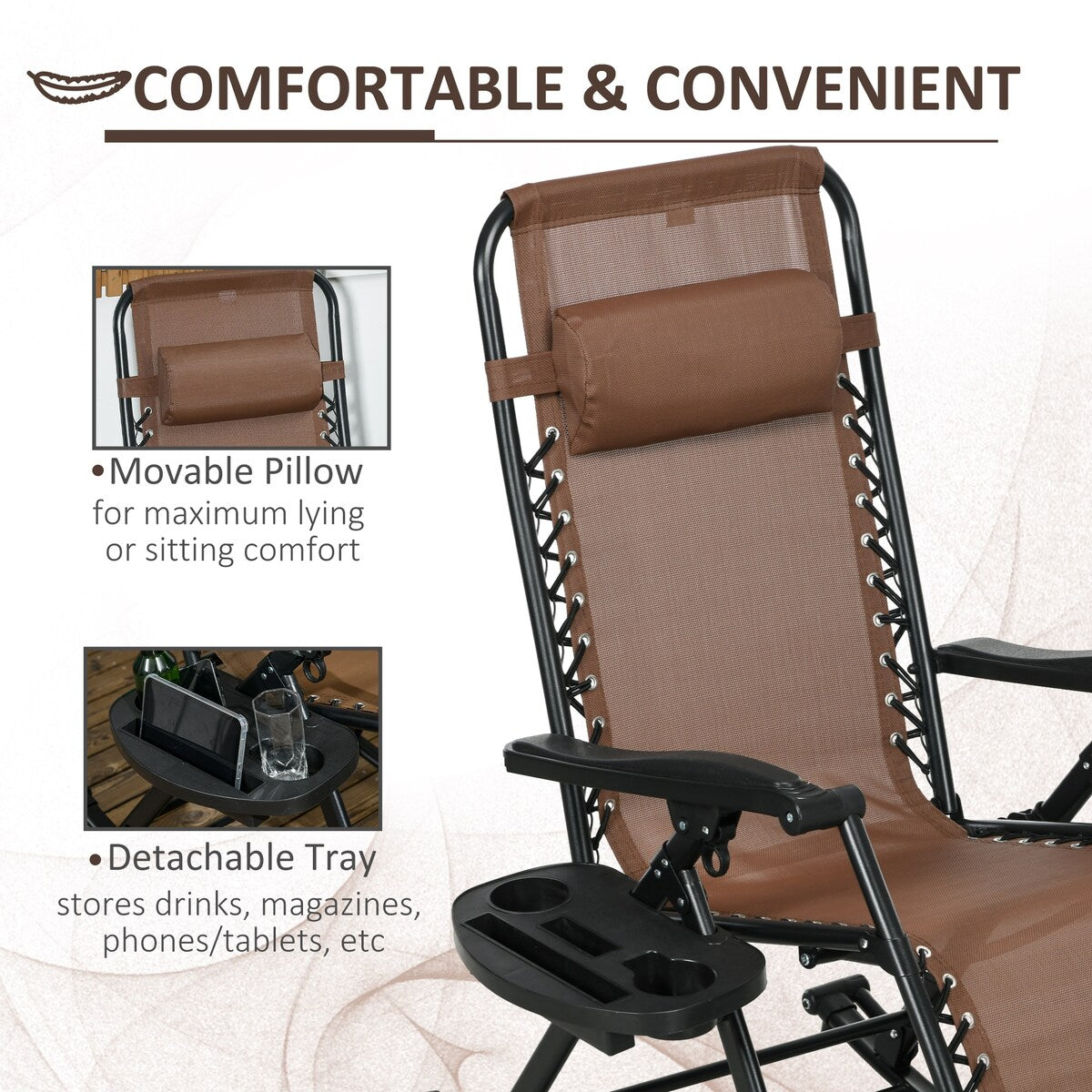 Outsunny 2 Pieces Outdoor Rocking Chairs, Foldable Reclining Zero Gravity Lounge Rocker