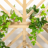 Outsunny 2 Tier Raised Garden Bed with Trellis, Wooden Elevated Planter Box with Legs and Metal Corners