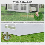 Outsunny 20' x 10' Party Tent & Carport, Large Outdoor Canopy Tent Portable Garage with Removable Sidewalls and Windows
