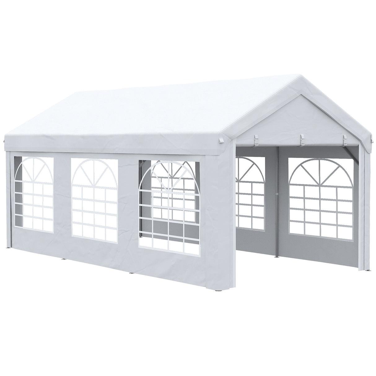 Outsunny 20' x 10' Party Tent & Carport, Large Outdoor Canopy Tent Portable Garage with Removable Sidewalls and Windows
