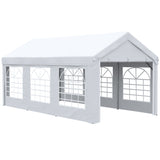 Outsunny 20' x 10' Party Tent & Carport, Large Outdoor Canopy Tent Portable Garage with Removable Sidewalls and Windows