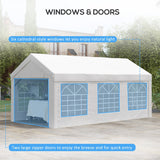 Outsunny 20' x 10' Party Tent & Carport, Large Outdoor Canopy Tent Portable Garage with Removable Sidewalls and Windows