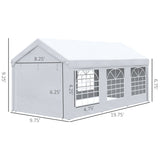 Outsunny 20' x 10' Party Tent & Carport, Large Outdoor Canopy Tent Portable Garage with Removable Sidewalls and Windows