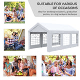 Outsunny 20' x 10' Party Tent & Carport, Large Outdoor Canopy Tent Portable Garage with Removable Sidewalls and Windows