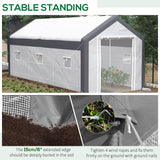 Outsunny 20' x 10' x 9' Walk-In Greenhouse, Outdoor Gardening Canopy with 6 Roll-up Windows