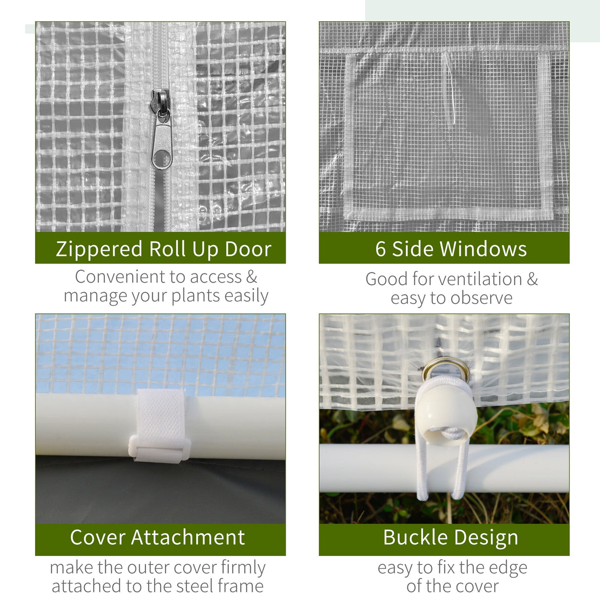 Outsunny 20' x 10' x 9' Walk-In Greenhouse, Outdoor Gardening Canopy with 6 Roll-up Windows