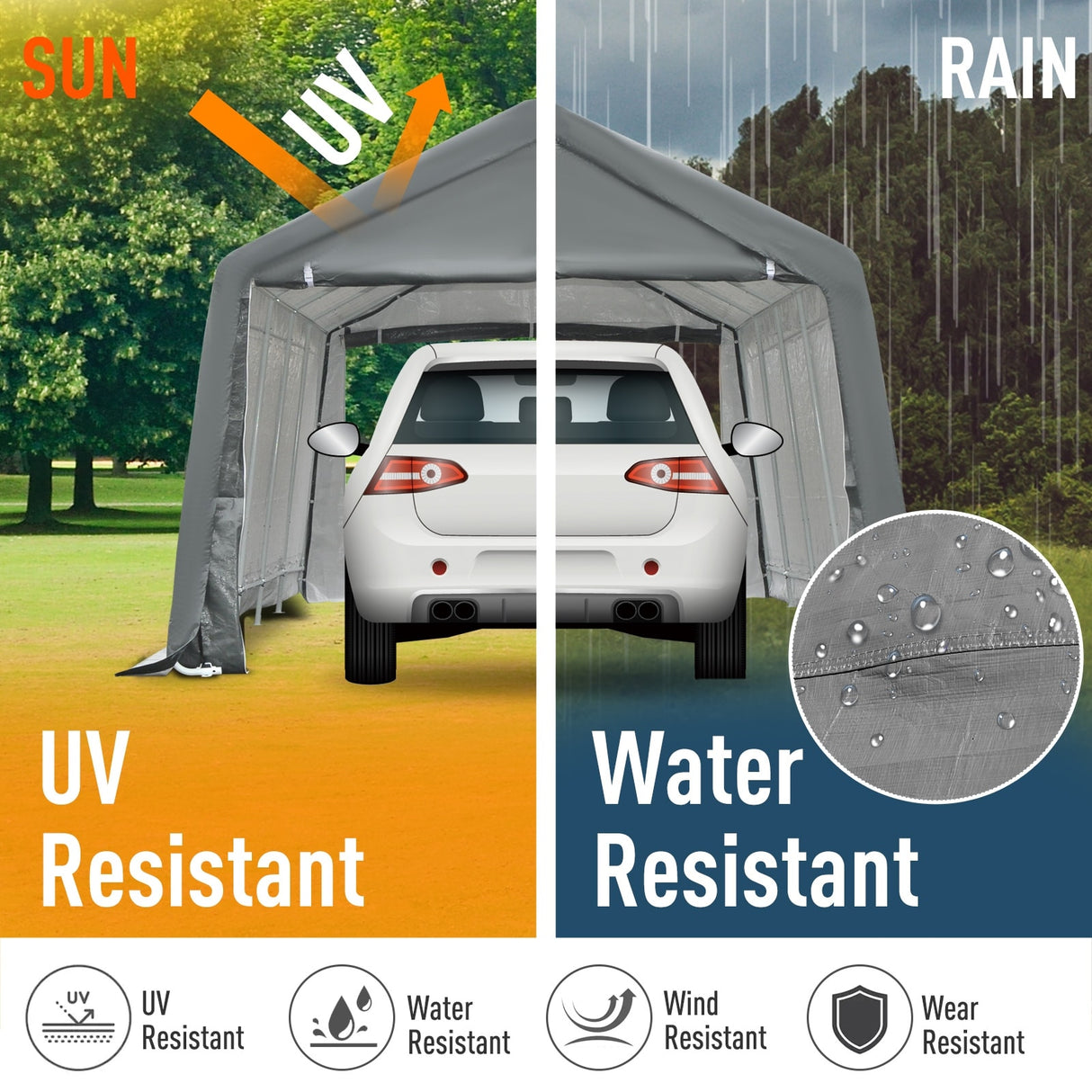 Outsunny 20' x 12' Heavy Duty Outdoor Temporary Carport Canopy Tent with Durable Construction & a Simple Setup