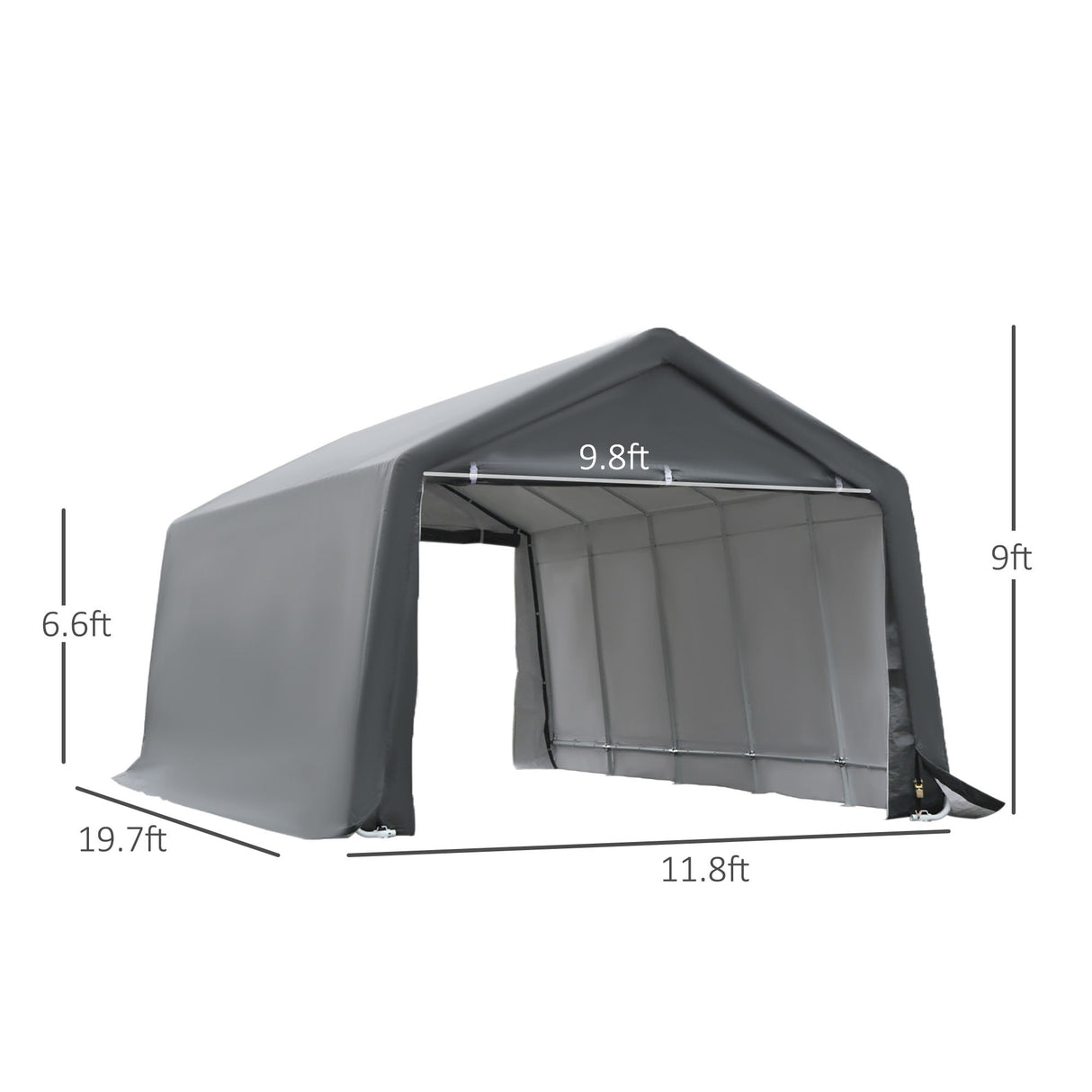 Outsunny 20' x 12' Heavy Duty Outdoor Temporary Carport Canopy Tent with Durable Construction & a Simple Setup