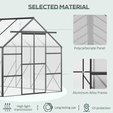 Outsunny 20' x 8' Aluminum Greenhouse Polycarbonate Walk-in Garden Greenhouse Kit with Adjustable Roof Vent