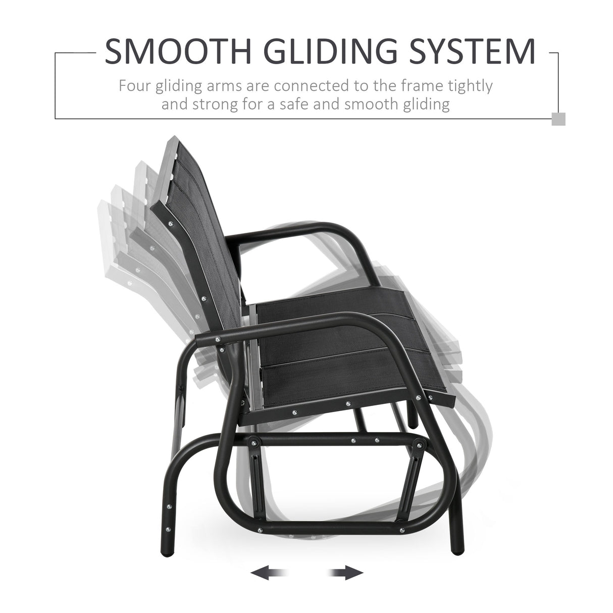 Outsunny 3-Person Patio Glider Bench, Outdoor Porch Glider Swing with 3 Seats, Breathable Mesh Fabric, Metal Frame, Cream White