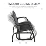 Outsunny 3-Person Patio Glider Bench, Outdoor Porch Glider Swing with 3 Seats, Breathable Mesh Fabric, Metal Frame, Cream White