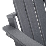 Outsunny 3 Piece Adirondack Chair Set with Side Table, All Weather Foldable Adirondack Chair, Plastic Lounger Fire Pit Seating