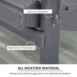 Outsunny 3 Piece Adirondack Chair Set with Side Table, All Weather Foldable Adirondack Chair, Plastic Lounger Fire Pit Seating
