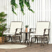 Outsunny 3 Piece Outdoor Glider Chair with Coffee Table Bistro Set, 2 Patio Rocking Swing Chairs with Breathable Sling Fabric