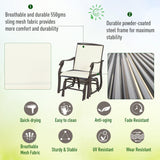 Outsunny 3 Piece Outdoor Glider Chair with Coffee Table Bistro Set, 2 Patio Rocking Swing Chairs with Breathable Sling Fabric