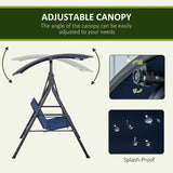 Outsunny 3-Seat Outdoor Patio Swing Chair - N/A