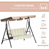 Outsunny 3-Seat Outdoor Patio Swing Chair - N/A