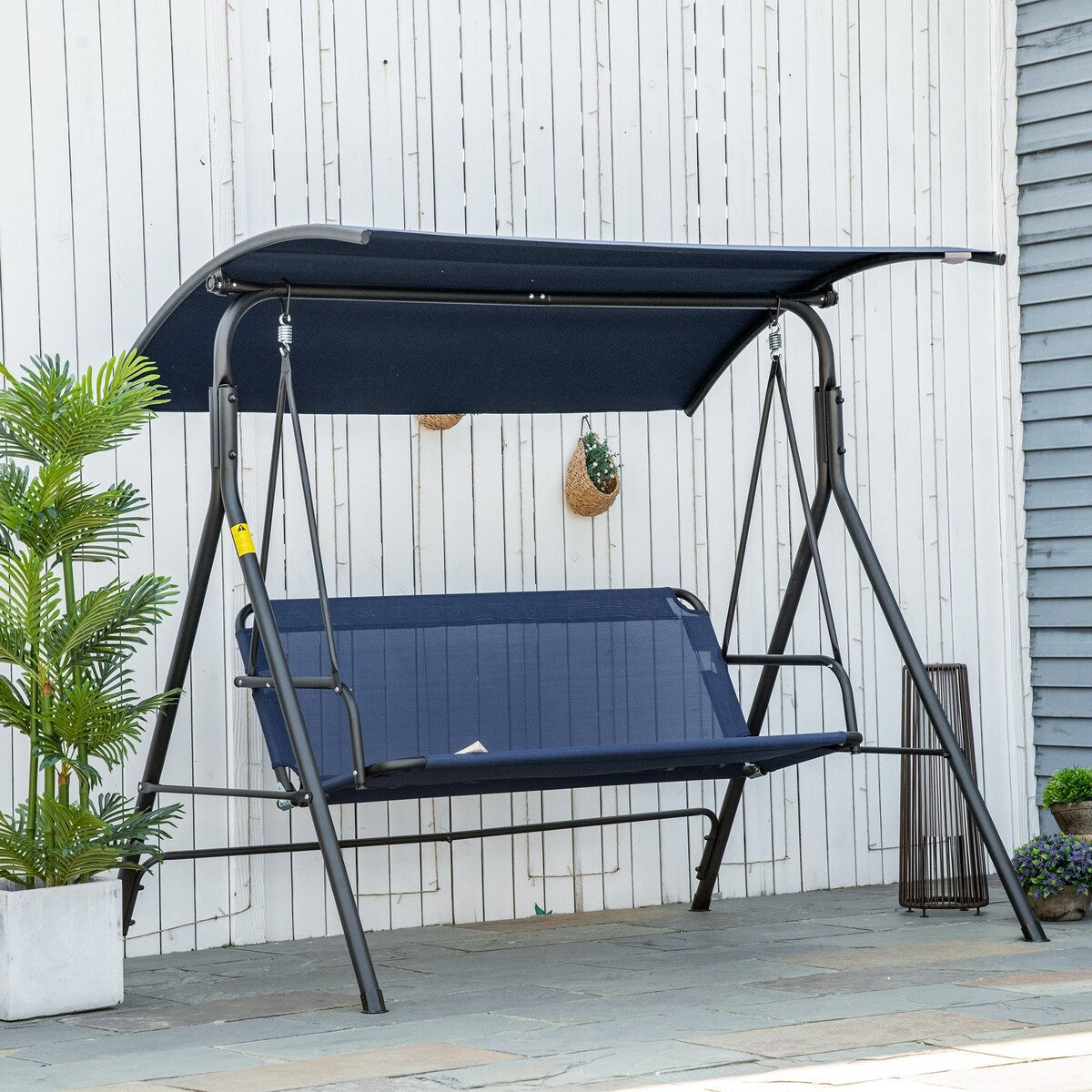 Outsunny 3-Seat Outdoor Patio Swing Chair - N/A
