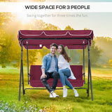 Outsunny 3-Seat Outdoor Patio Swing Chair - N/A
