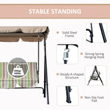 Outsunny 3-Seat Outdoor Patio Swing Chair - N/A