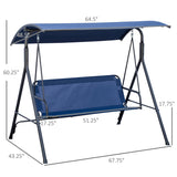 Outsunny 3-Seat Outdoor Patio Swing Chair - N/A