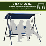 Outsunny 3-Seat Outdoor Patio Swing Chair - N/A