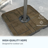 Outsunny 4 Piece Patio Cantilever Umbrella Base Weight Set, Fillable Outdoor Offset Umbrella Weights for Umbrella Stand