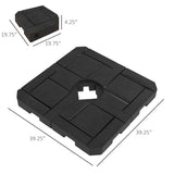 Outsunny 4 Piece Patio Cantilever Umbrella Base Weight Set, Fillable Outdoor Offset Umbrella Weights for Umbrella Stand