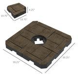 Outsunny 4 Piece Patio Cantilever Umbrella Base Weight Set, Fillable Outdoor Offset Umbrella Weights for Umbrella Stand