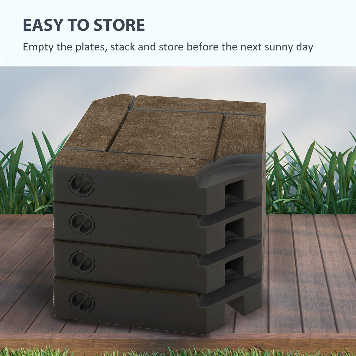 Outsunny 4 Piece Patio Cantilever Umbrella Base Weight Set, Fillable Outdoor Offset Umbrella Weights for Umbrella Stand